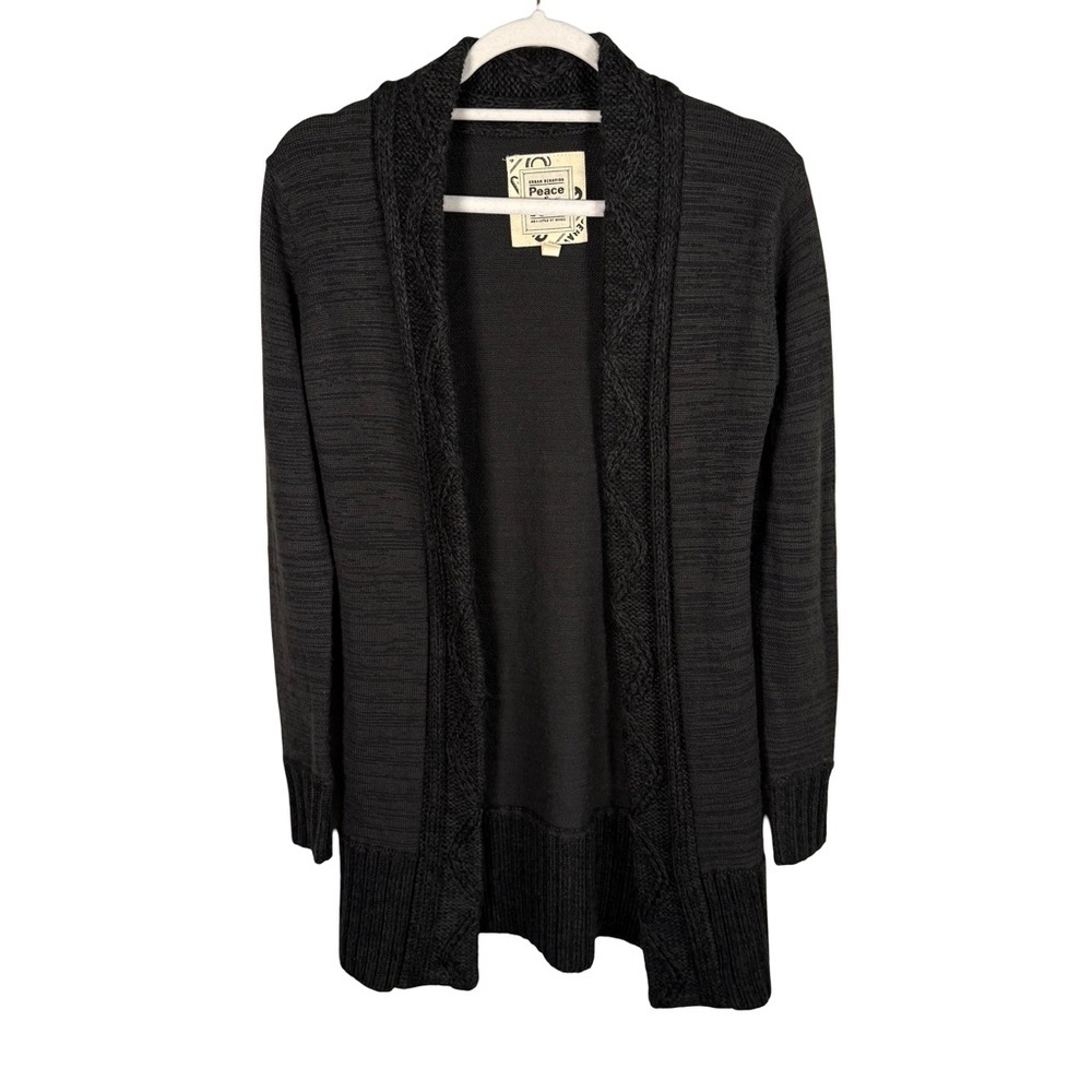 Urban Behavior Charcoal Open Front Cardigan Size S Cozy Fall Knit Layering